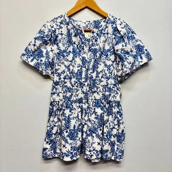 Maeve by Anthropologie Somerset Blouse Top Shirt Size Medium Floral Boho D064 -4 - Picture 11 of 13